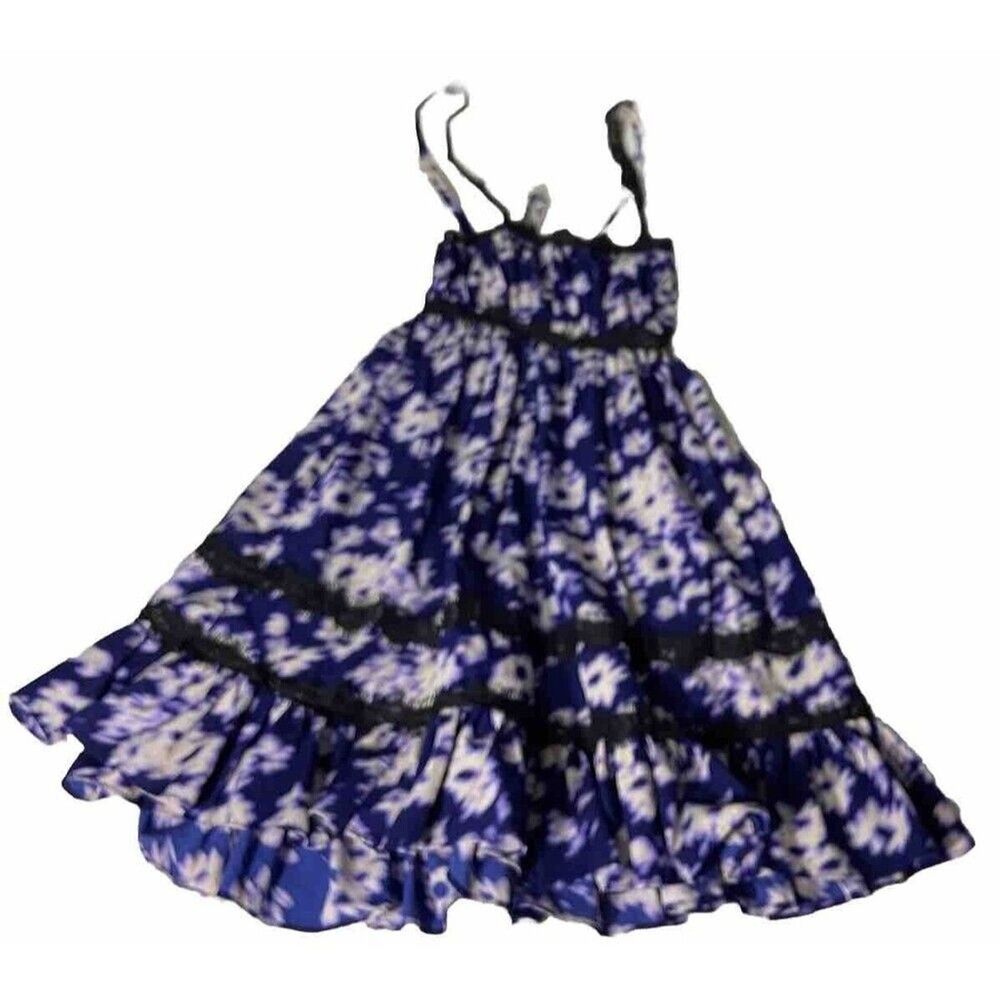 Urban Outfitters Sz L Women’s Baby Doll Pockets Lace Purple/Blue Strapless Dress - Picture 6 of 11